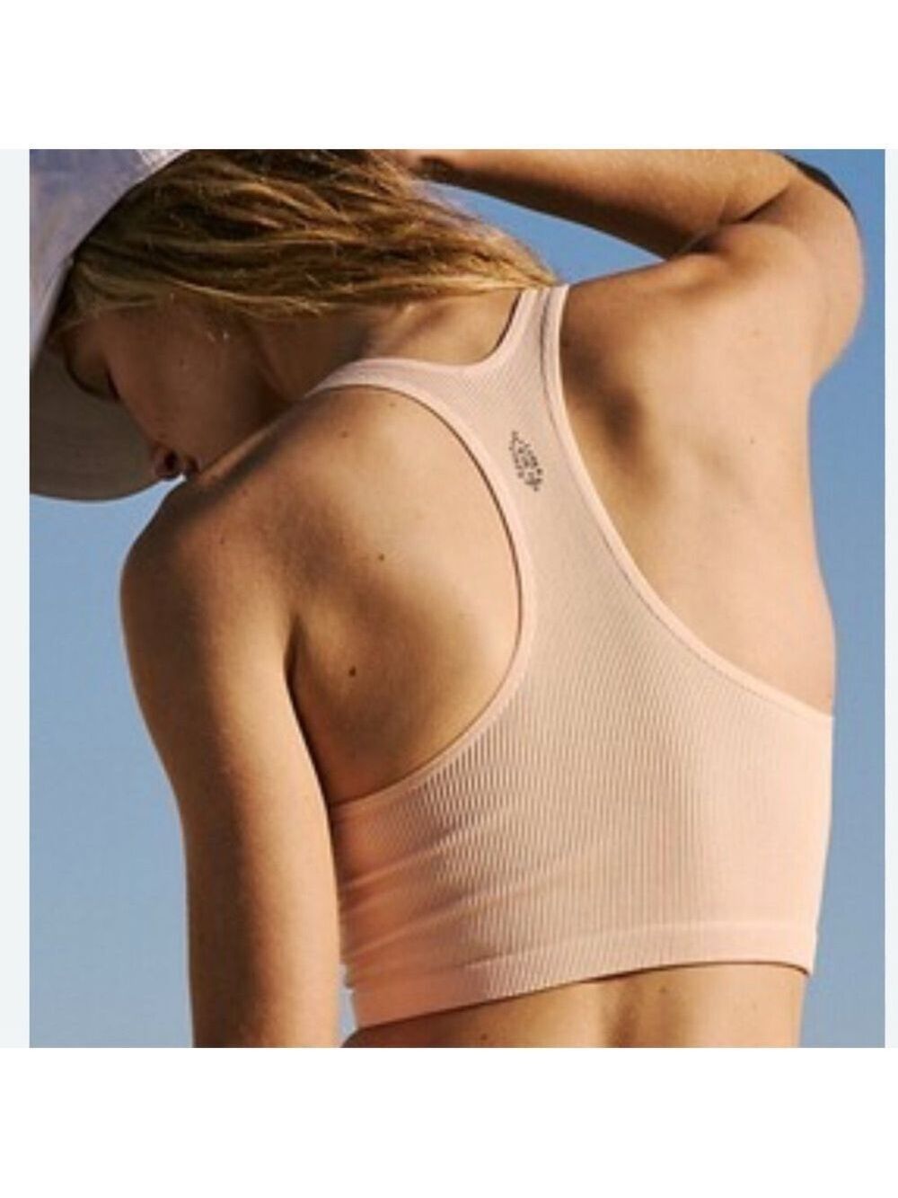 Free people free throw Racerback ribbed Sports Bra top cropped size medium